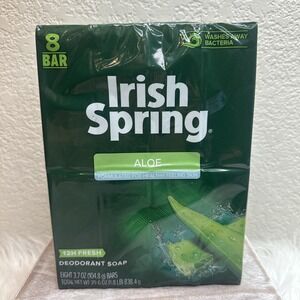 $34 🌙 Irish Spring ORIGINAL Soap 8 Bars 3.7oz. No Flaxseed Oil SEALED